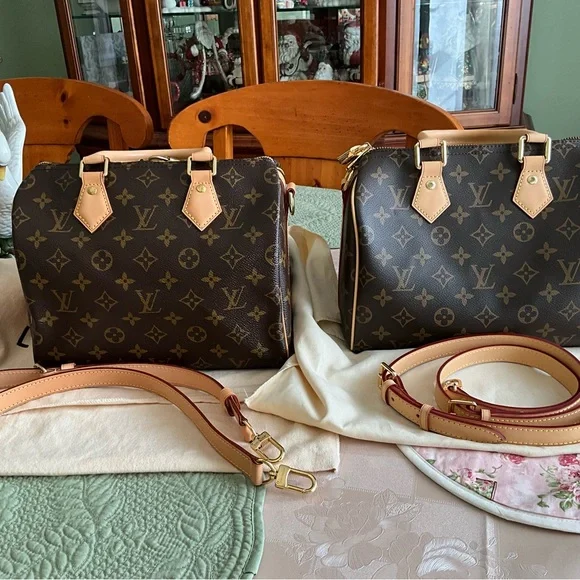 Brown Monogram Satchel, size 25 with natural Vacchetta leather. - Picture 8 of 14